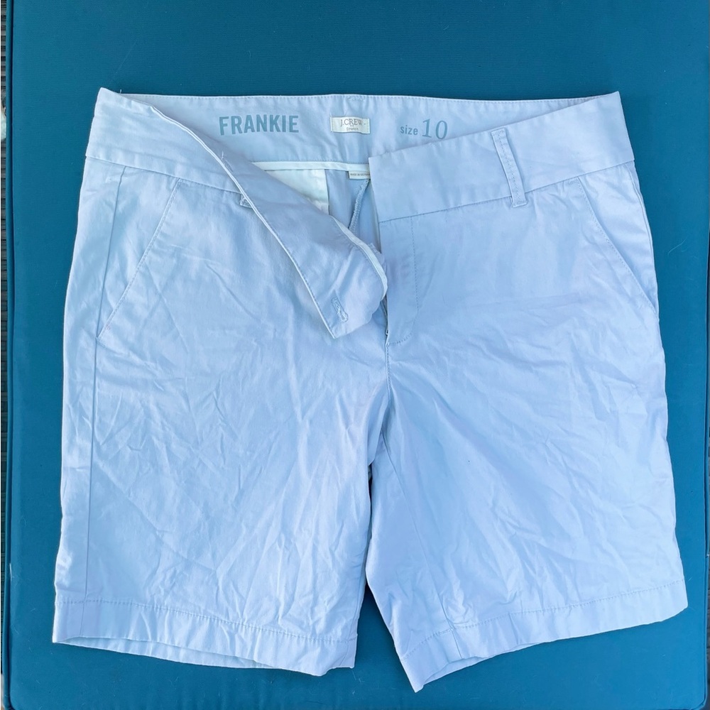 J. Crew Frankie Light Gray Chino Stretch 8" Inseam Bermudas Size 10